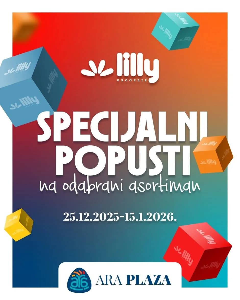 Lilly stiže u Ara Plazu i donosi širok spektar popusta na proizvode iz kategorija…