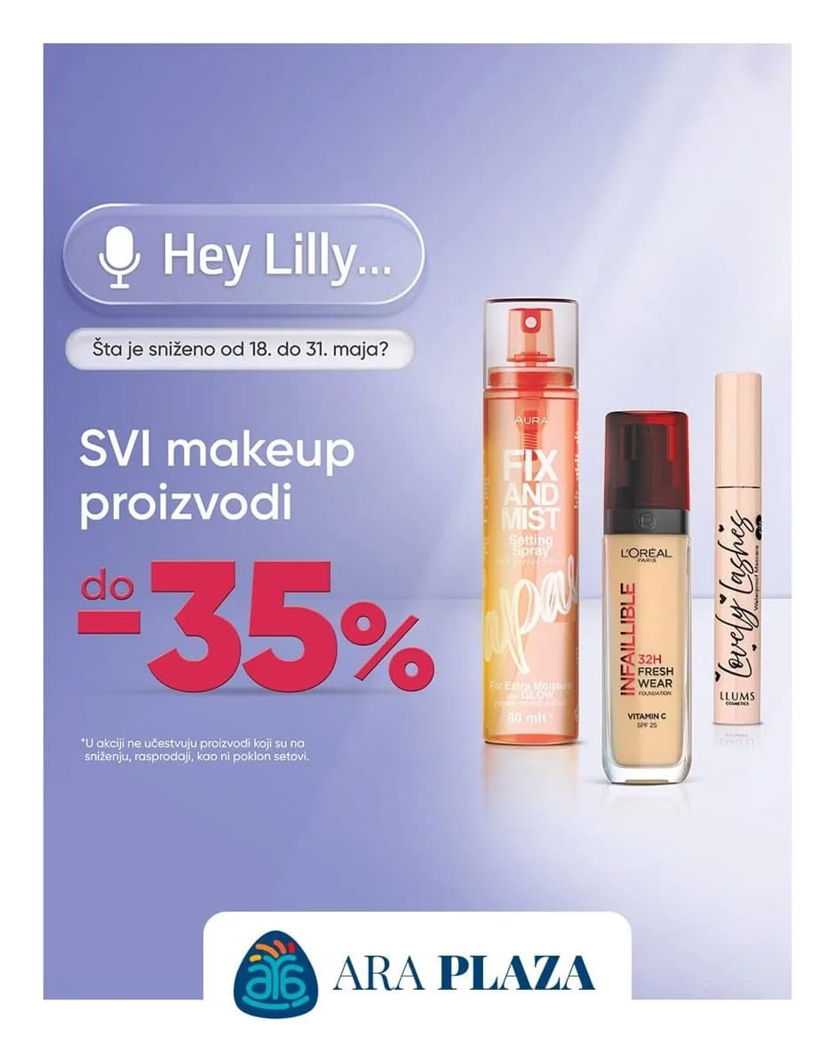 Popust na SVE makeup proizvode do -35% u periodu od 18.05-31.05