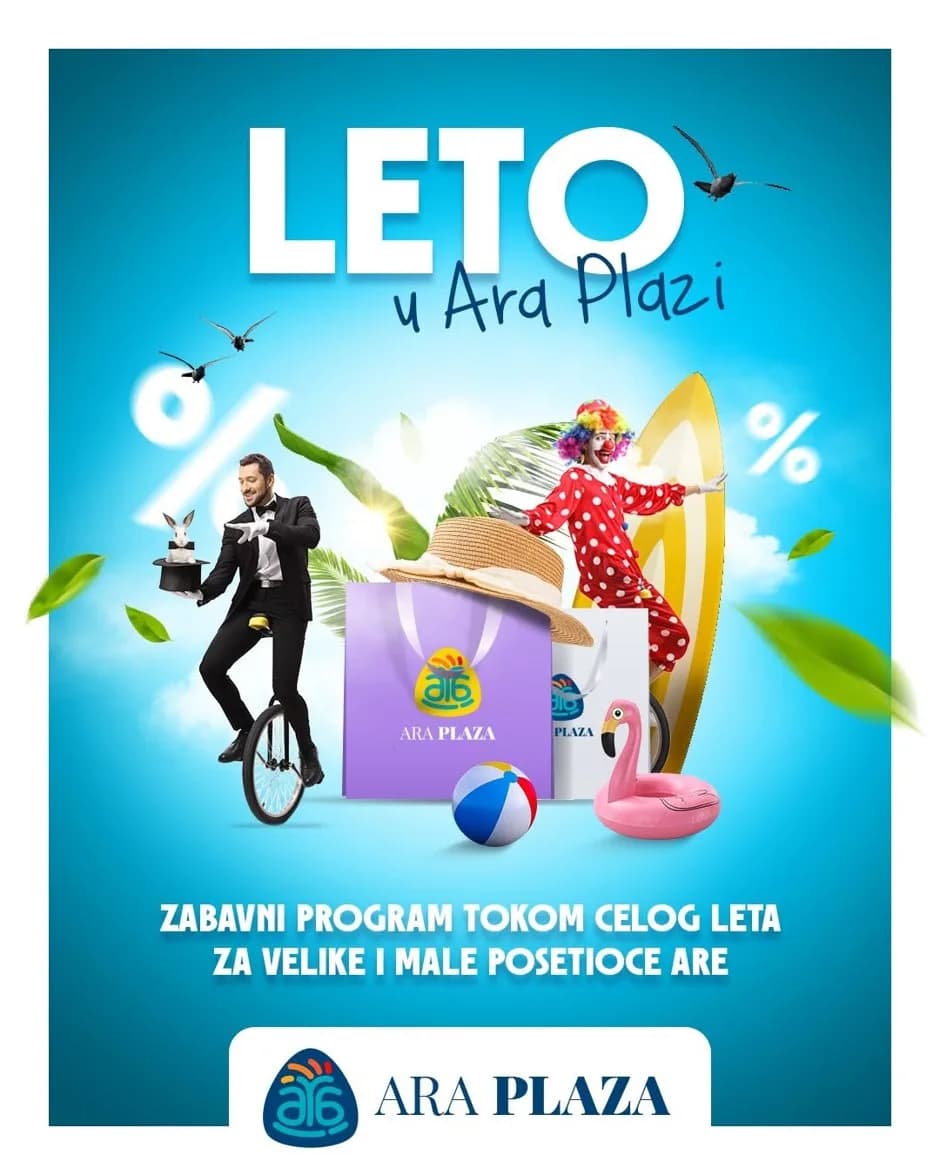 LETO U ARA PLAZI vam donosi mnogo animatorskih, muzičkih i drugih iznenađenja u…