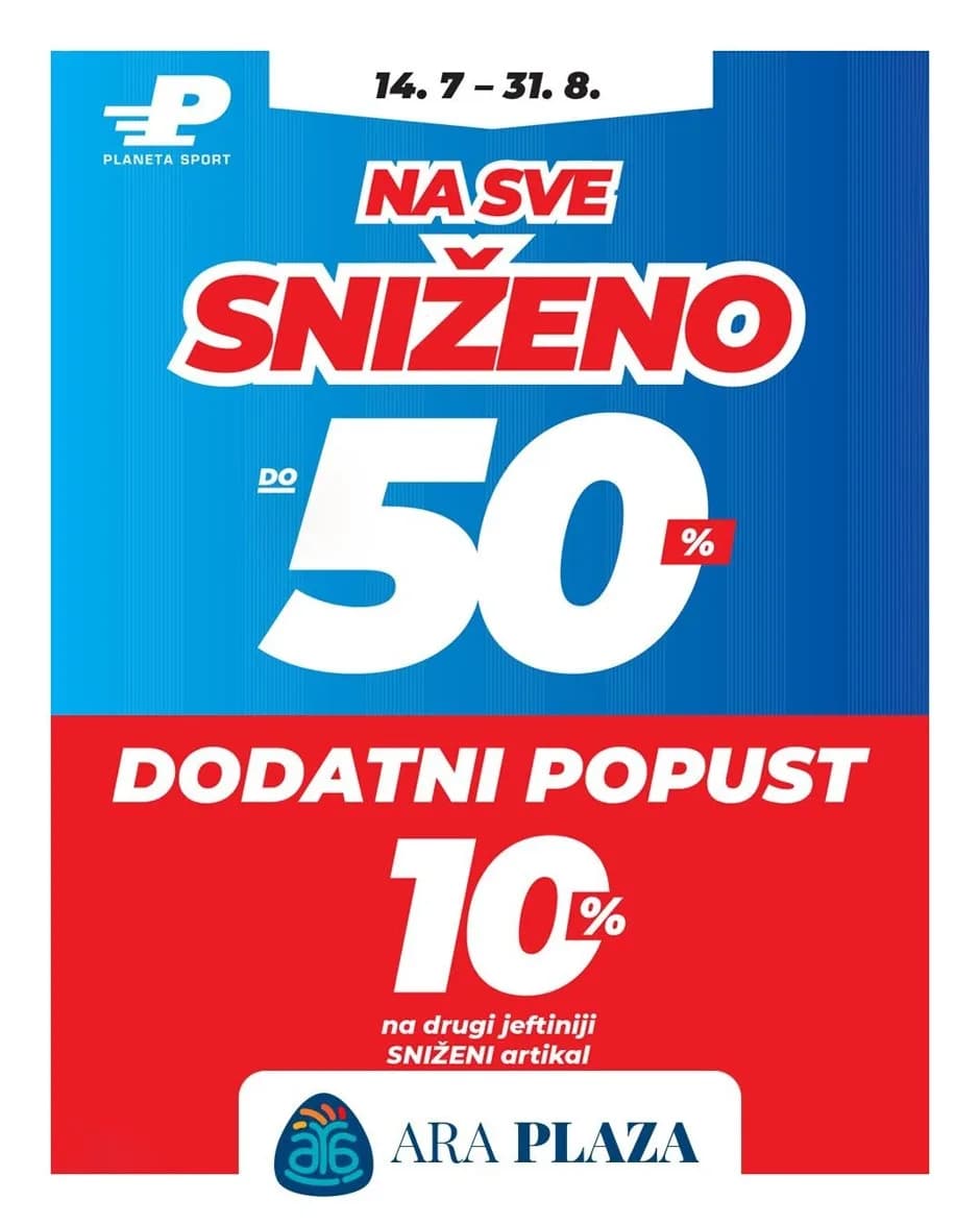 SEZONSKO SNIŽENJE. Na sve sniženo čak i do -50%, sada dobijaš još 10% dodatnog popusta,…